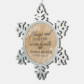 常に及び永久に記念の雪片の写真のオーナメント スノーフレークピューターオーナメント (右)