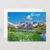 常に喜ぶスイス山腹の風光明媚なビュー ポストカード (正面/裏面)