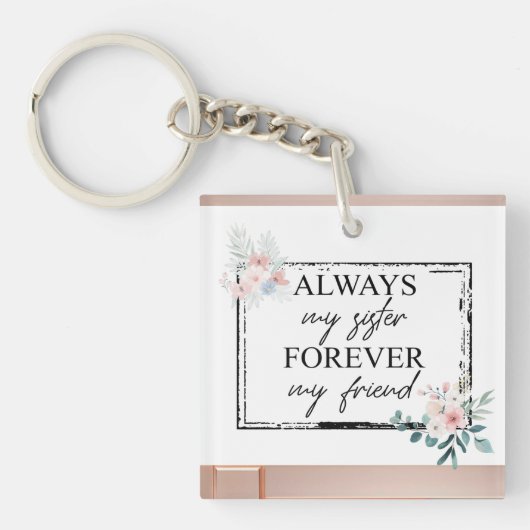 常に姉エレガント妹引用文アクリルキーチェーン キーホルダー (正面)