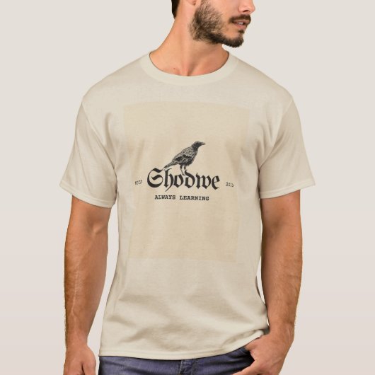 常に学ぶワタリガラス紋章 Tシャツ (正面)