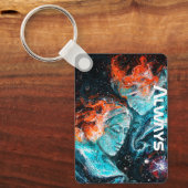 常に宇宙星雲のカップル キーホルダー (正面)