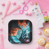 常に宇宙星雲のカップル ペーパープレート (パーティー)