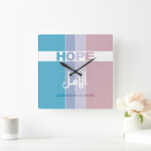 常に希望を持つ スクエア壁時計 (ホーム)