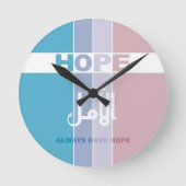 常に希望を持つ スクエア壁時計 (正面)