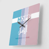 常に希望を持つ スクエア壁時計 (傾斜)