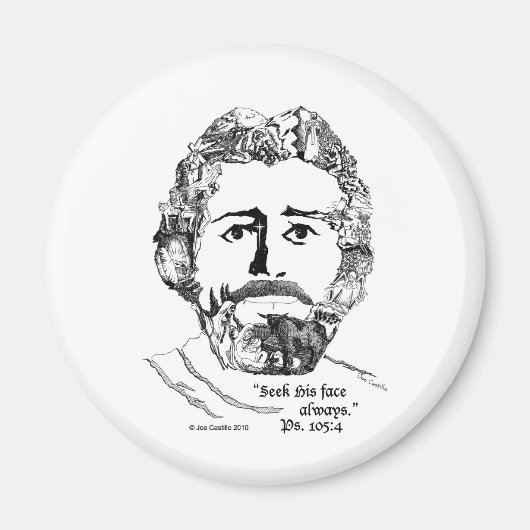 "常に彼の顔を求める" Ps.105:4 マグネット (正面)