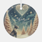 常に心の中のクリスマスオーナメント ピットブル ガラスオーナメント (正面)