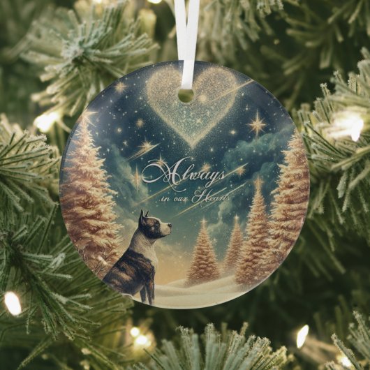 常に心の中のクリスマスオーナメント ピットブル ガラスオーナメント (インサイチュ)