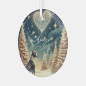 常に心の中のクリスマスオーナメント ピットブル ガラスオーナメント (正面左)