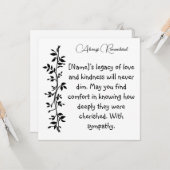 常に思い出された弔意カード カード (正面/裏面インサイチュ)