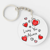 常に愛しますハートKeychain キーホルダー (正面)