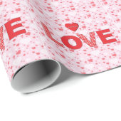 常に愛する赤いハートバレンタインデー誕生日 ラッピングペーパー (ロールコーナー)