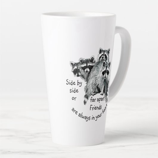 常に感動的お客様のハート引用文 カフェラテマグ (右アングル)