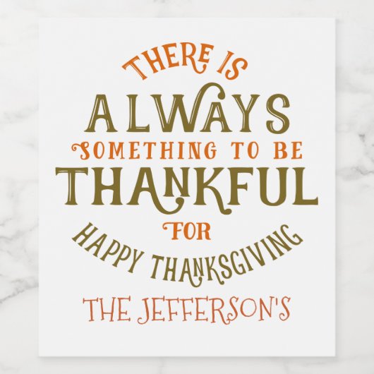 常に感謝すべき何かタイポグラフィデザイン ワインラベル (シングルラベル)