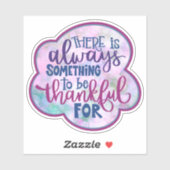 常に感謝する紫ガーリーのインスピレーションのステッカー シール (シート)