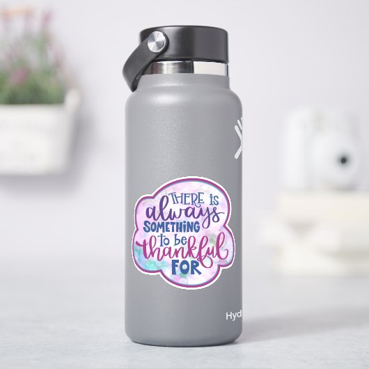 常に感謝する紫ガーリーのインスピレーションのステッカー シール (HydroFlask)
