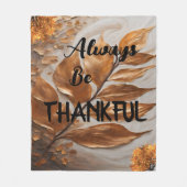 常に感謝のフリースブランケット金ゴールドリーフ フリースブランケット (正面)