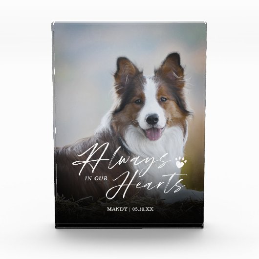 常に我々のハートでペットの写真記念 フォトブロック (正面)