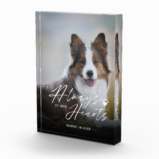 常に我々のハートでペットの写真記念 フォトブロック (右)