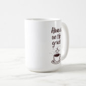 常に挽き茶色のラブコーヒー コーヒーマグカップ (正面右)