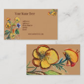 常に新しく黄色い花カード 名刺 (正面/裏面)