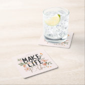 常に明るい側面を見る スクエアペーパーコースター (インサイチュ)