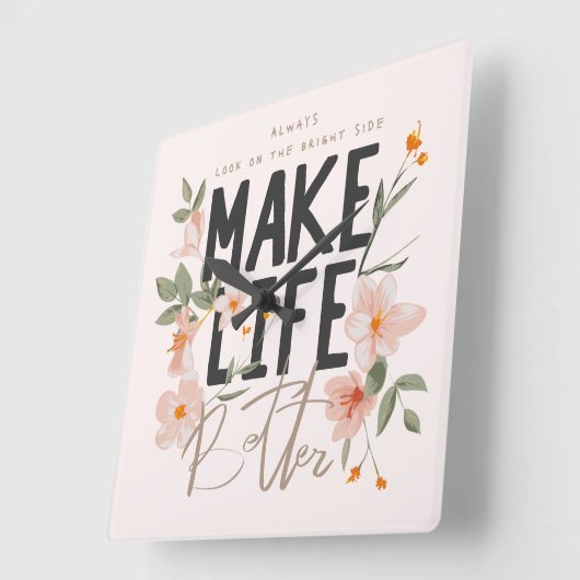 常に明るい側面を見る スクエア壁時計 (傾斜)