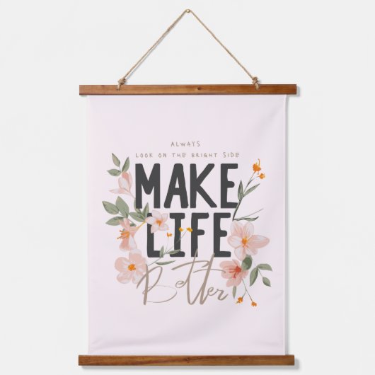 常に明るい側面を見る 吊り下げ型タペストリー (正面)