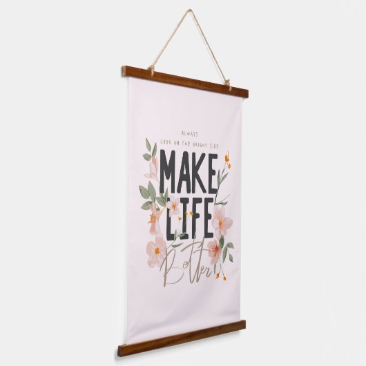 常に明るい側面を見る 吊り下げ型タペストリー (傾斜あり)