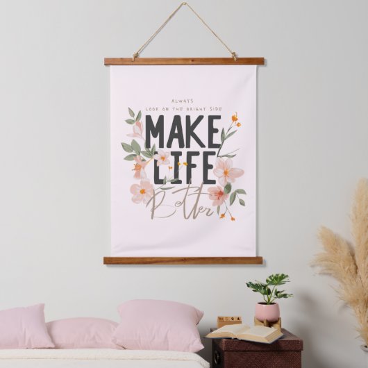 常に明るい側面を見る 吊り下げ型タペストリー (寝室)