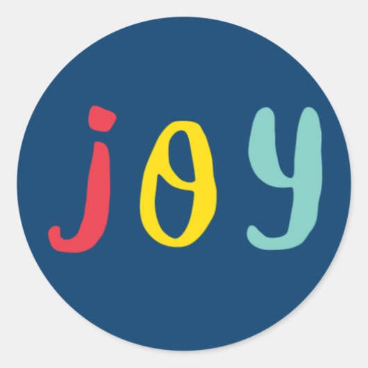 常に明るい数々の喜び色 |ホリデースタンプ ラウンドシール (正面)