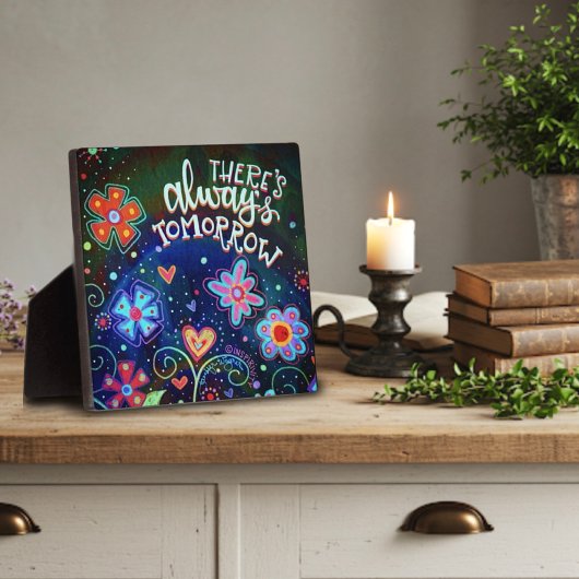 常に明日のおもしろい感動的額 フォトプラーク