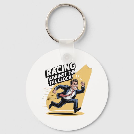 常に時計に対して競争する キーホルダー (正面)