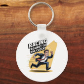 常に時計に対して競争する キーホルダー (正面)