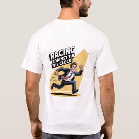 常に時計に対して競争する Tシャツ (裏面)