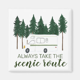 常に景色の良いルートを訪れるヴァンライフの道路の旅 マグネット