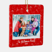 常に楽しいクリスマスの写真 セラミックオーナメント (右)