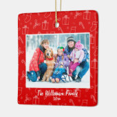 常に楽しいクリスマスの写真 セラミックオーナメント (左)