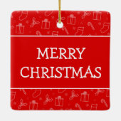 常に楽しいクリスマスの写真 セラミックオーナメント (裏面)