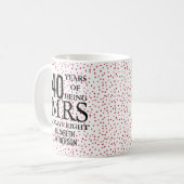 常に正しい奥様 ファン 40周年記念 ルビー ハート コーヒーマグカップ (正面左)