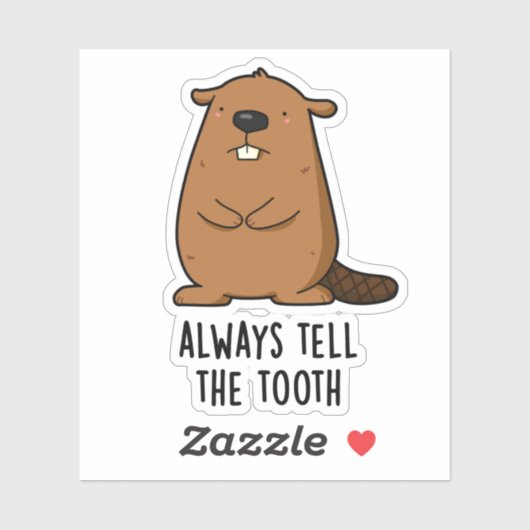 常に歯の正の動物ビーバーパンを伝える シール (シート)