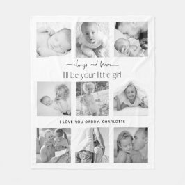 常に永遠にあなたの小さな女の子写真コラージュ フリースブランケット