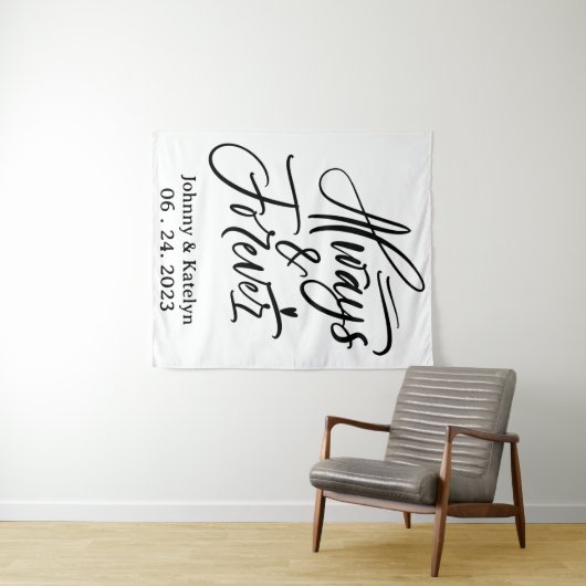 常に永遠にカスタムウェディングの背景 タペストリー (インサイチュ(横))