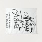 常に永遠にカスタムウェディングの背景 タペストリー (正面(横))