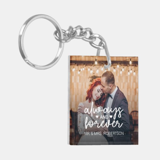 常に永遠にカスタムウェディングフォト キーホルダー (正面左)