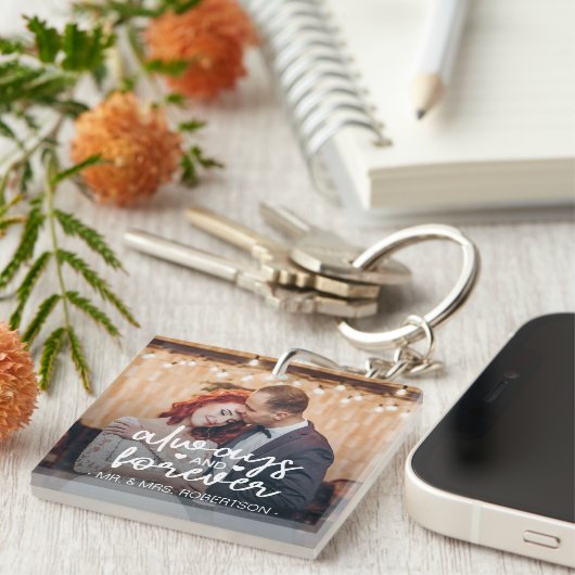 常に永遠にカスタムウェディングフォト キーホルダー (正面右)