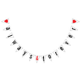 常に永遠に赤いハート結婚の装飾 バンティングフラッグ