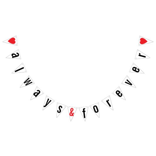 常に永遠に赤いハート結婚の装飾 バンティングフラッグ (全)