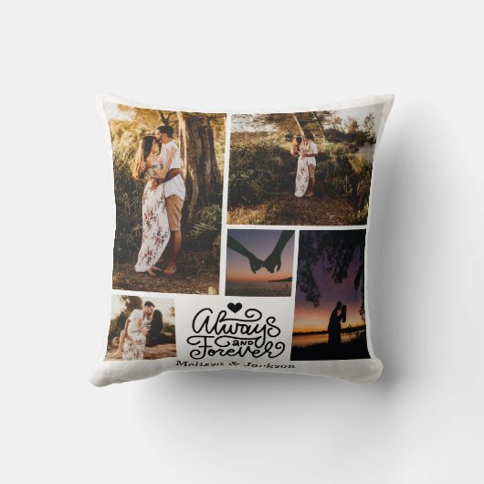 常に永遠に5枚の写真コラージバレンタイン クッション (裏面)