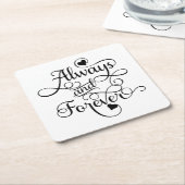 常に永遠結婚に、またはバレンタインデー スクエアペーパーコースター (アングル)